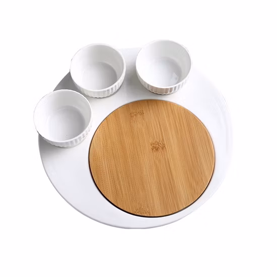 OEM Bamboo Wood Vegetables Fruits Kitchen Implement Large Bamboo Serving Tray