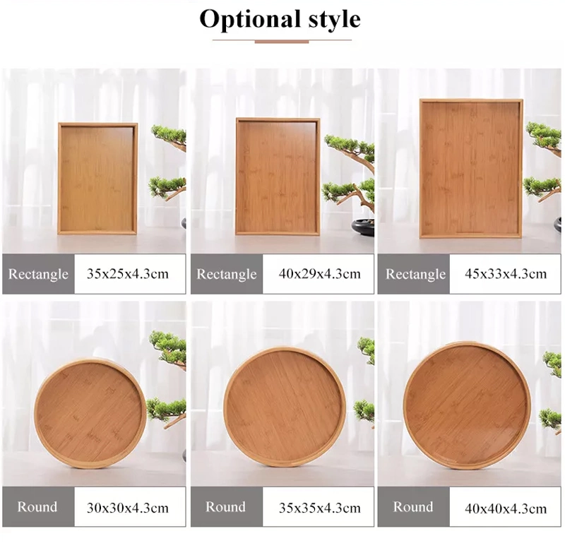 Custom Bamboo Wood Serving Trays with Handles