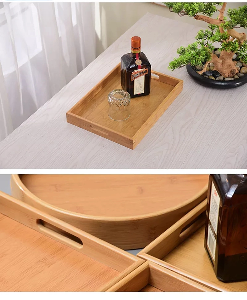 Custom Bamboo Wood Serving Trays with Handles